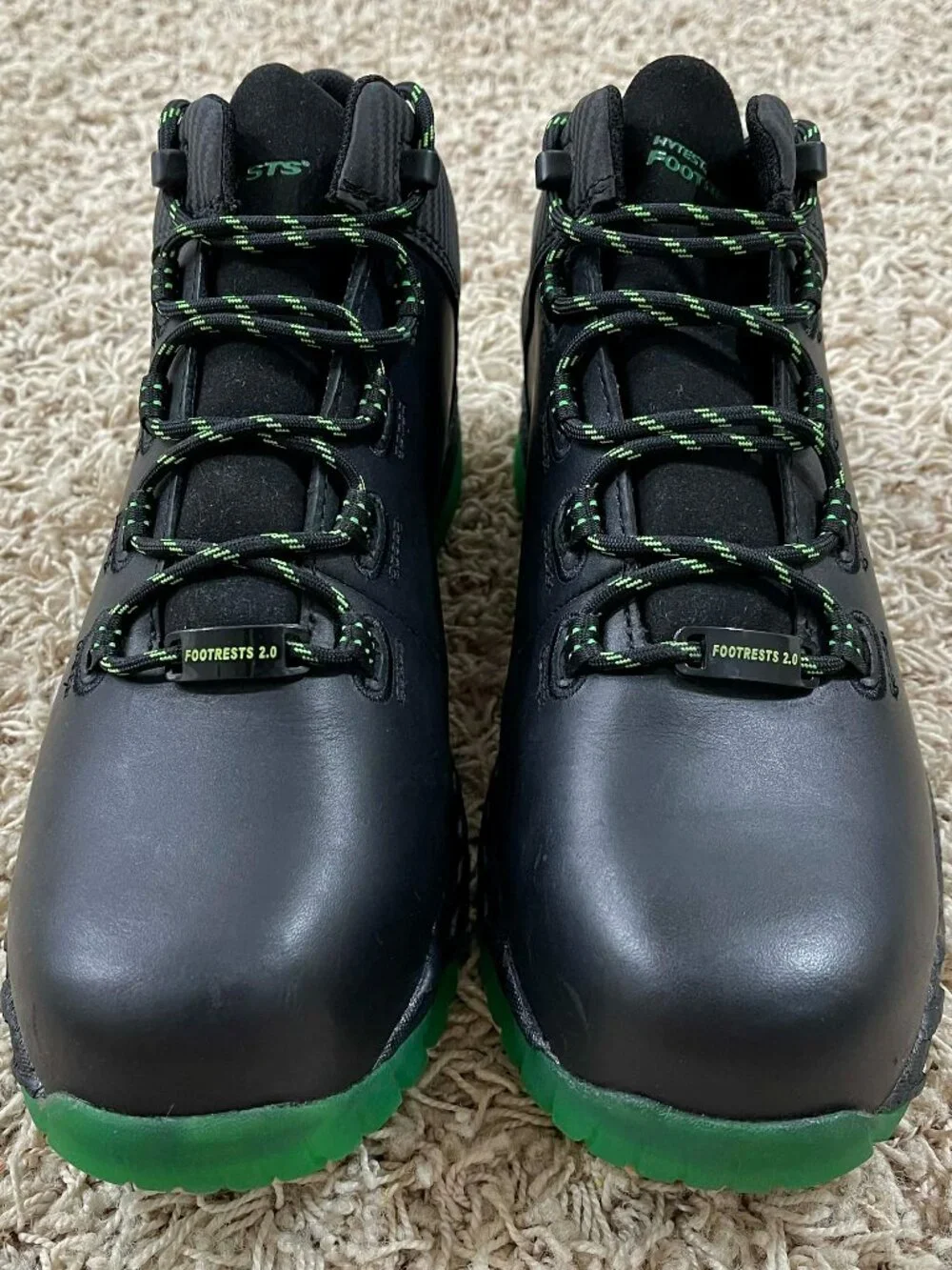HYTEST Footrests Men's 2.0 Xergy Trainer Safety Shoes Black Green, Size 12 D